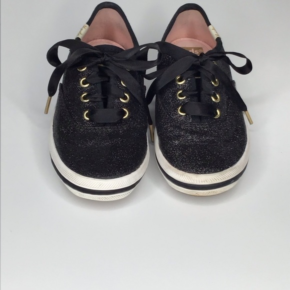 KEDS X KATE SPADE Champion Glitter Sneaker in Black. - Picture 3 of 9